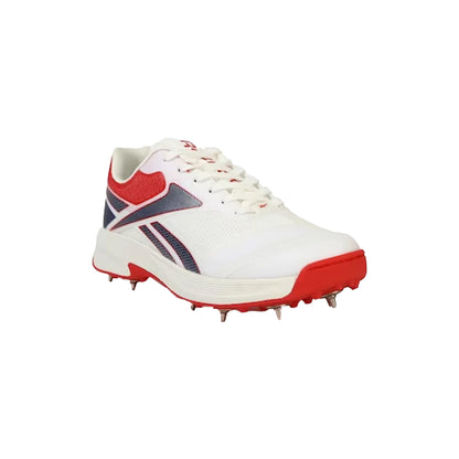 Reebok All Round Kaiser Cricket Spike Shoes (White/Victor Red/Victor Blue) - InstaSport