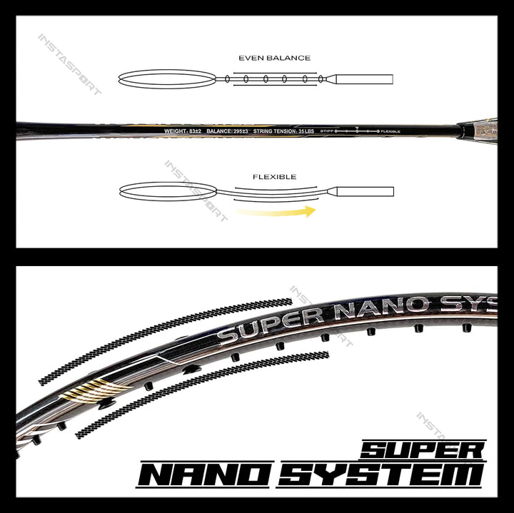 Maxbolt Woven Tech 60 Gold/Black Badminton Racket - InstaSport