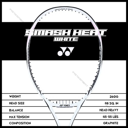 Yonex Smash Heat Tennis Racquet (White) - InstaSport