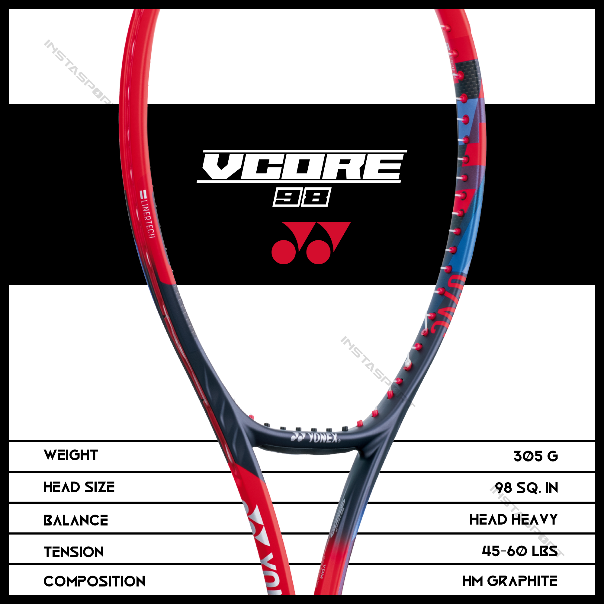 Yonex VCORE 98 Tennis Racquet - InstaSport