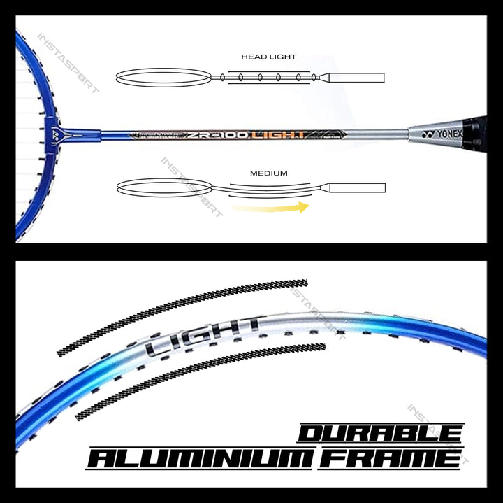 YONEX ZR 100 Strung Badminton Racket (Set of 2) Blue - InstaSport