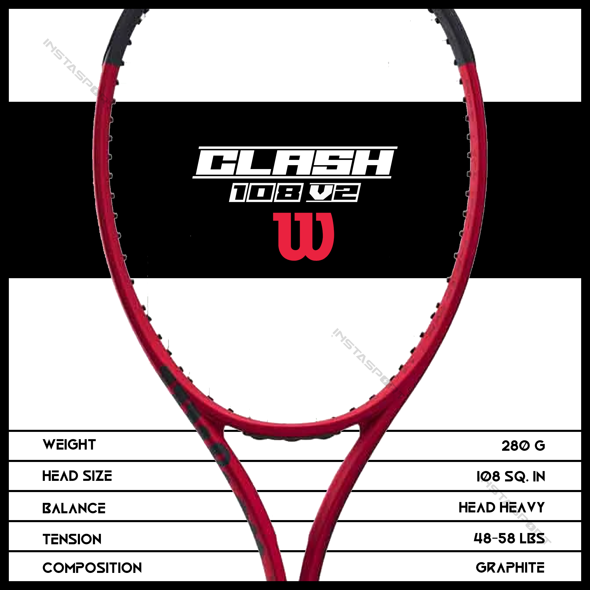 Wilson Clash 108 V2 Tennis Racquet - InstaSport