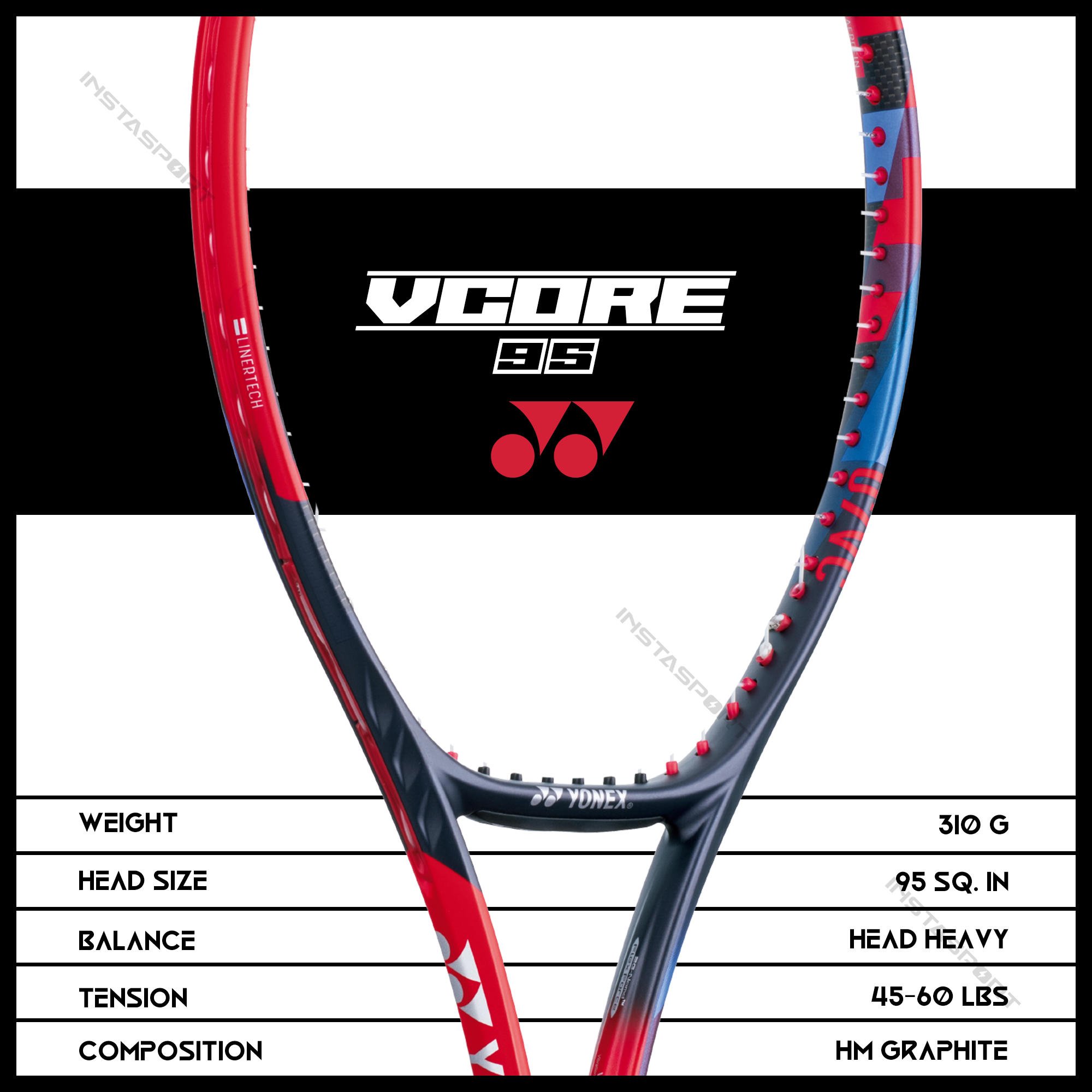 Yonex VCORE 95 Tennis Racquet - InstaSport