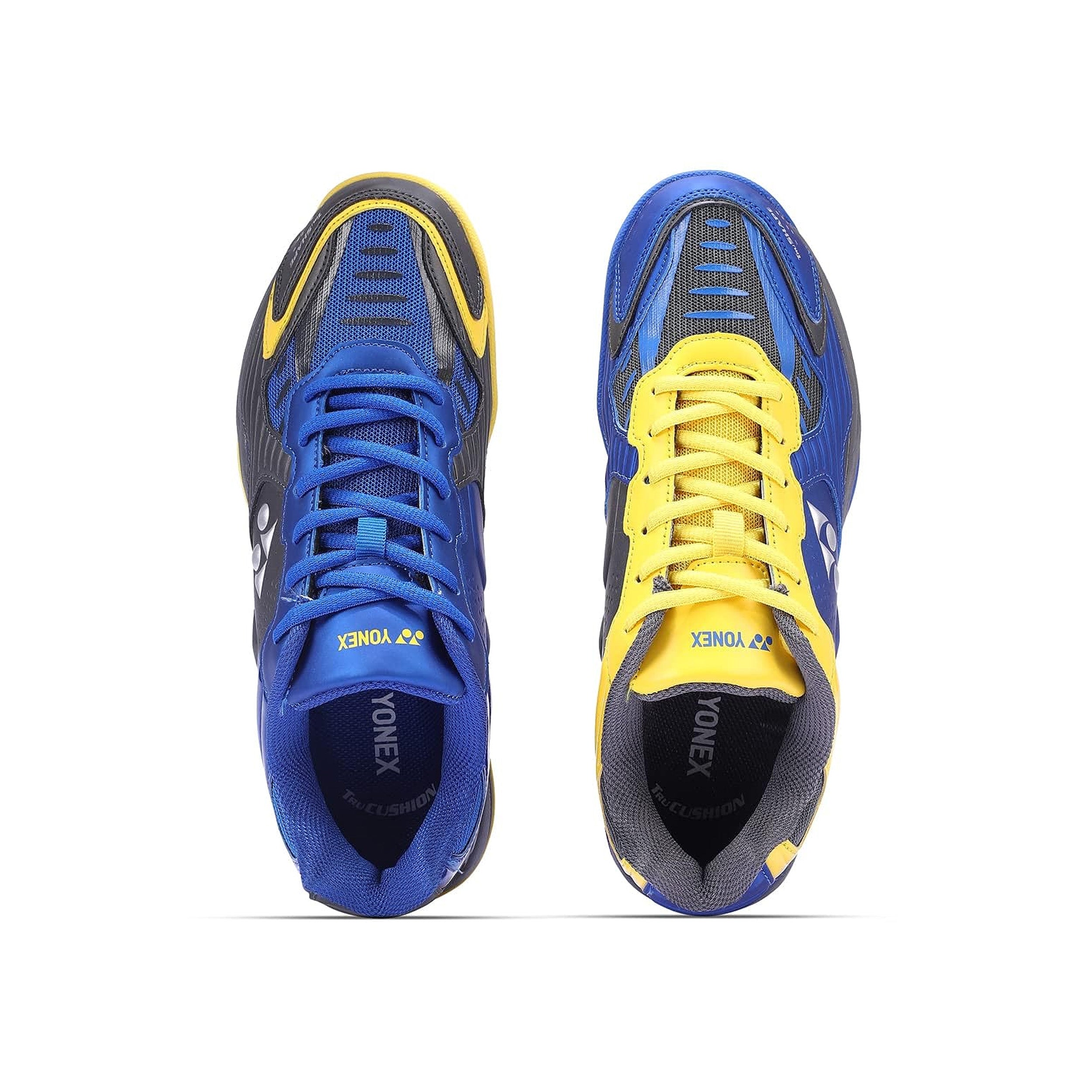 Yonex Dual Badminton Shoes for Men (Gun Metal/Cobalt/Honey Gold) - InstaSport