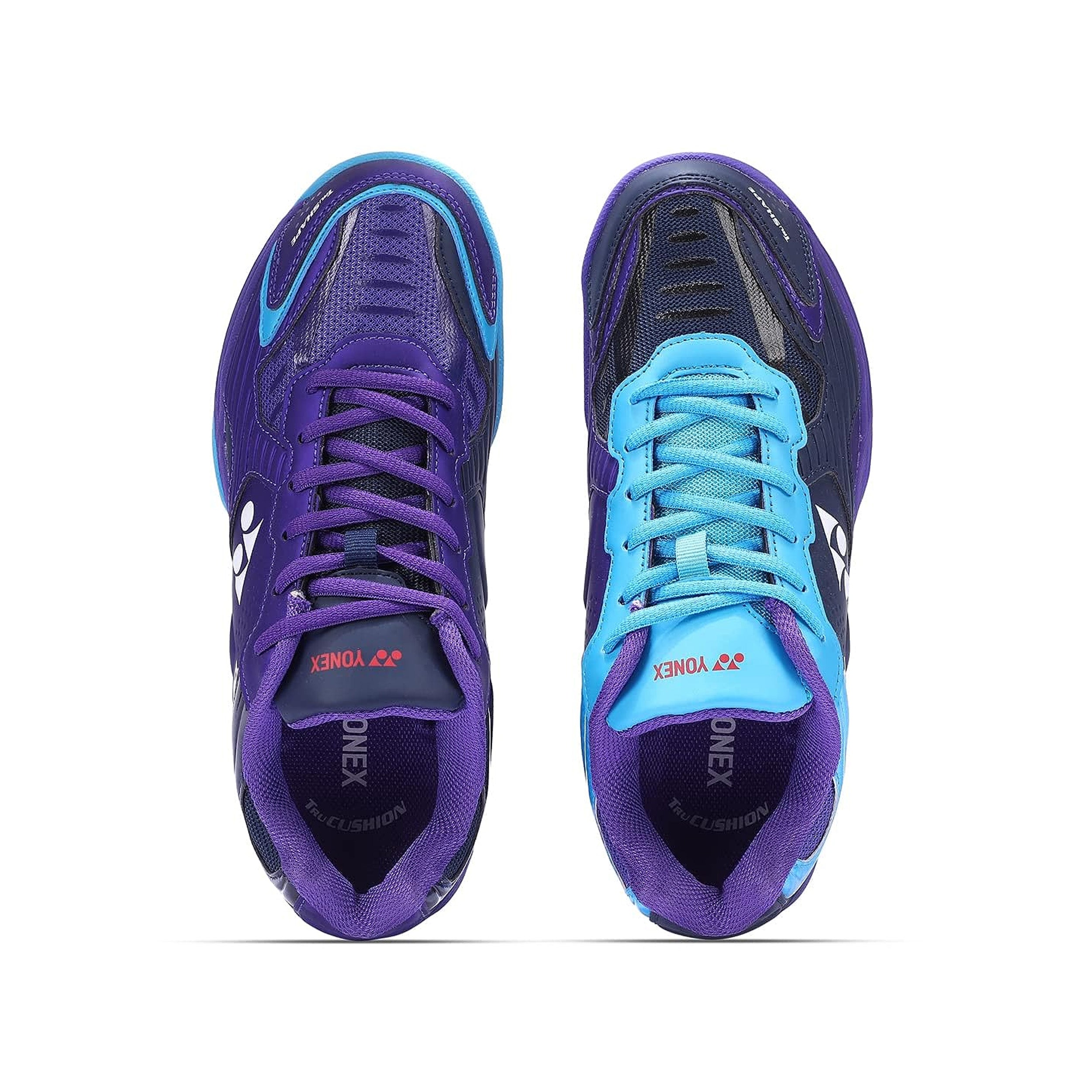 Yonex Dual Badminton Shoes for Men (Blue Ribbon/Ultra Violet/Aqua Blue) - InstaSport