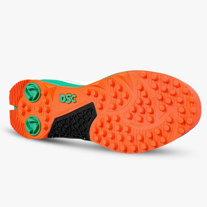 DSC Jaffa 22 Cricket Spike Shoes (Sea Green / Fluro Orange) - InstaSport