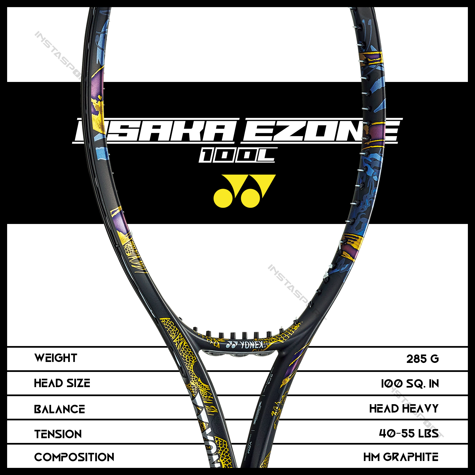 Yonex Osaka Ezone 100L Tennis Racquet - InstaSport