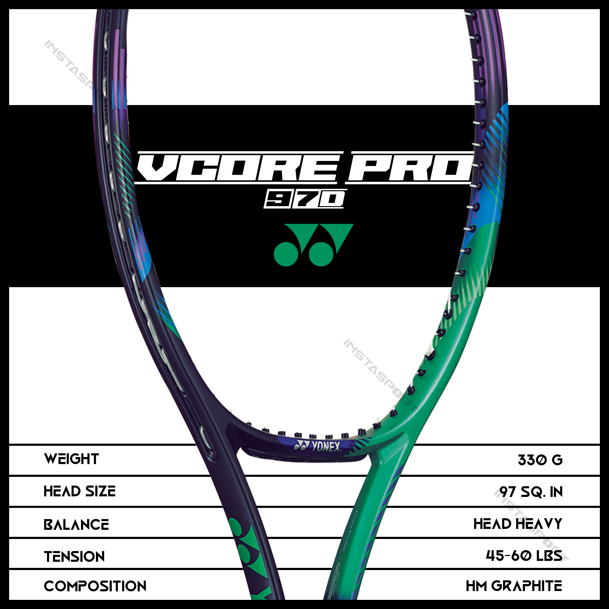 Yonex VCORE Pro 97D Tennis Racquet - InstaSport