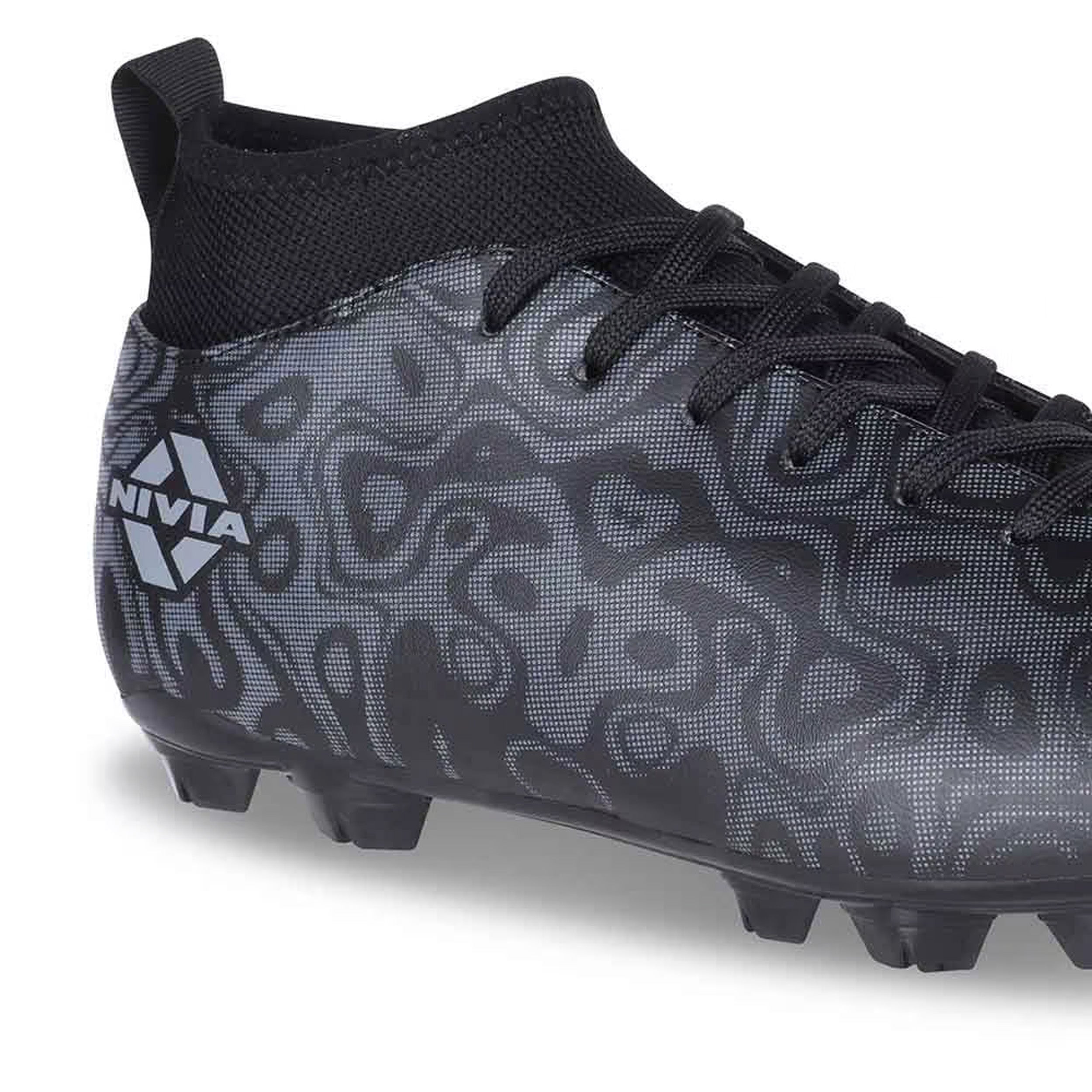 Nivia Carbonite 5.0 Pro Football Stud - Black - InstaSport