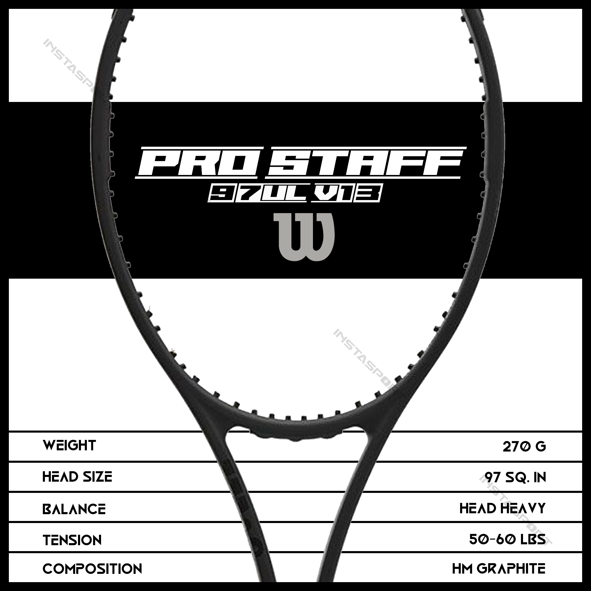 Wilson Pro Staff 97UL V13 Tennis Racquet - InstaSport