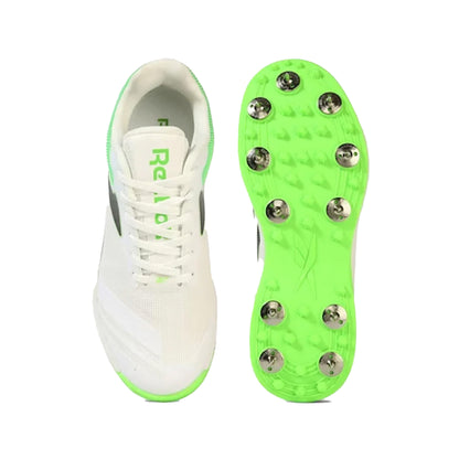 Reebok All Round Kaiser Cricket Spike Shoes (White/Black/Lime-R) - InstaSport