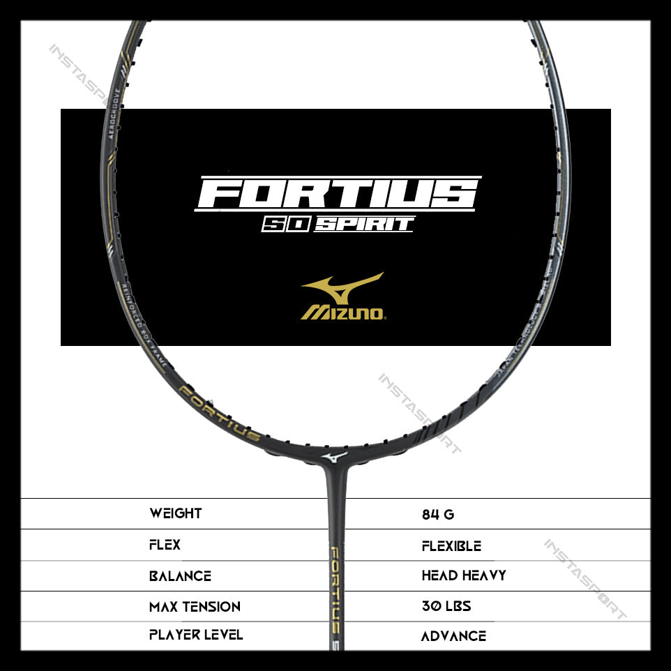 Mizuno Fortius 50 Spirit Badminton Racket - InstaSport