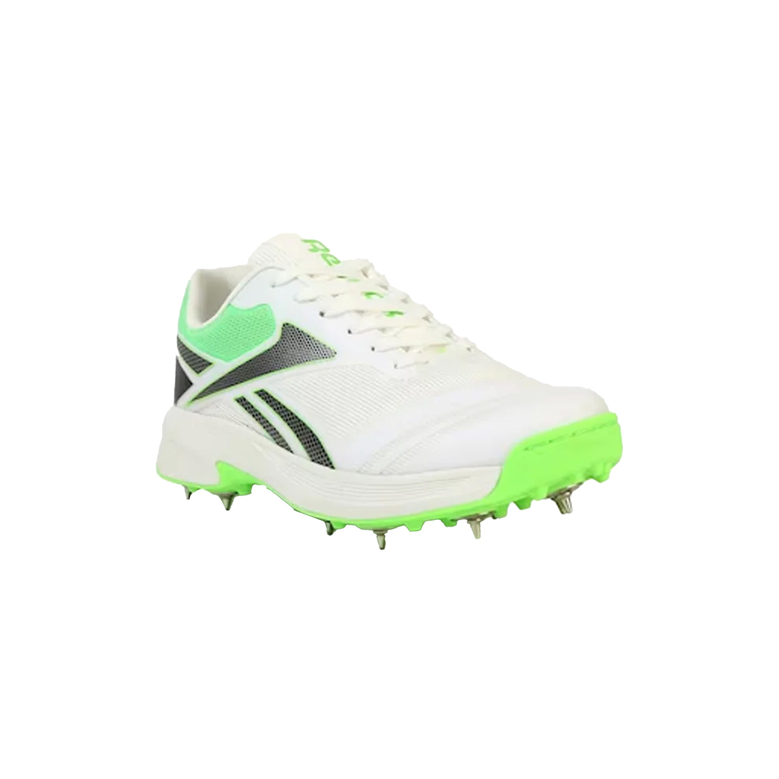 Reebok All Round Kaiser Cricket Spike Shoes (White/Black/Lime-R) - InstaSport