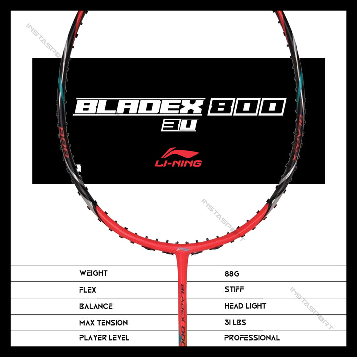 Li-Ning Blade X 800 Badminton Racket (3U/ 88 gms) - InstaSport