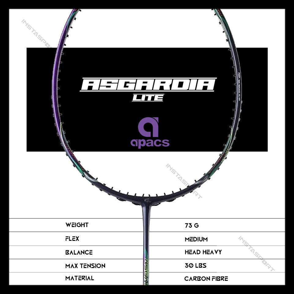 Apacs Asgardia Lite Badminton Racket (Purple Blue) - InstaSport