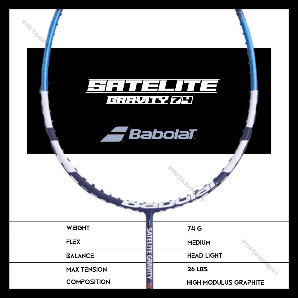 Babolat Satelite Gravity 74 Badminton Racket (Strung) - InstaSport
