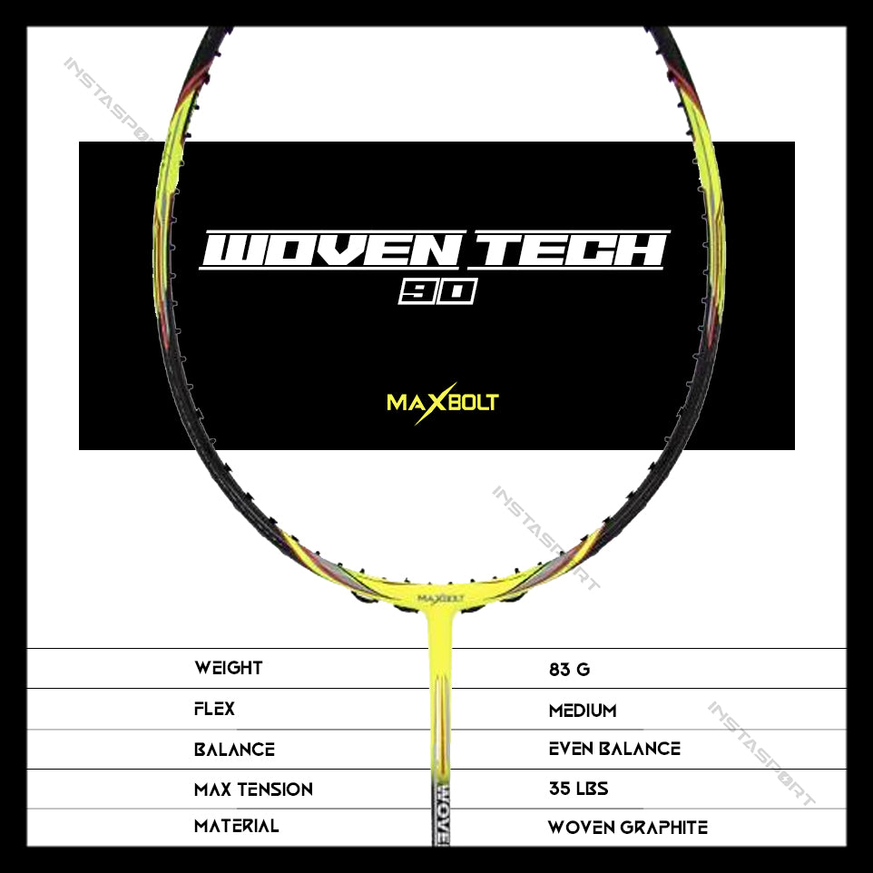 Maxbolt Woven Tech 90 Badminton Racket - InstaSport