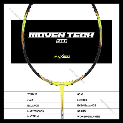 Maxbolt Woven Tech 90 Badminton Racket - InstaSport