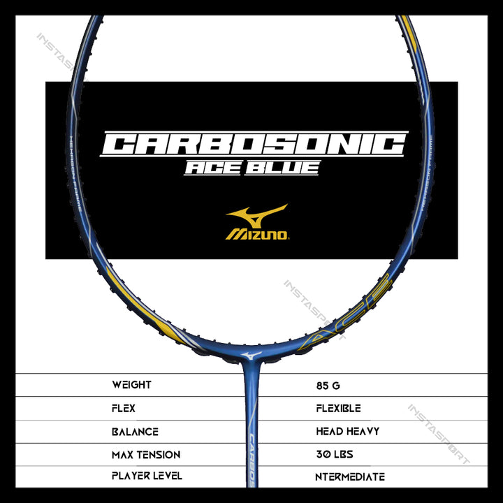 Mizuno Carbosonic Ace Blue Badminton Racket - InstaSport