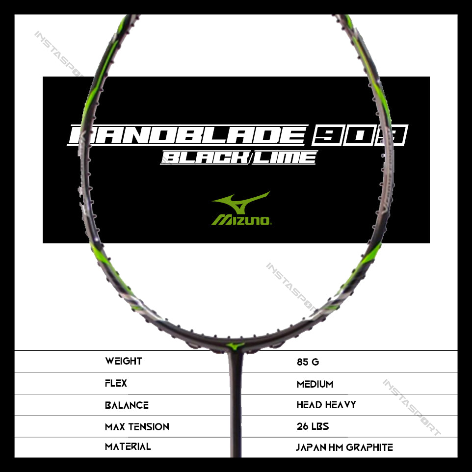 Mizuno NanoBlade 909 Black/Lime Badminton Racket - InstaSport