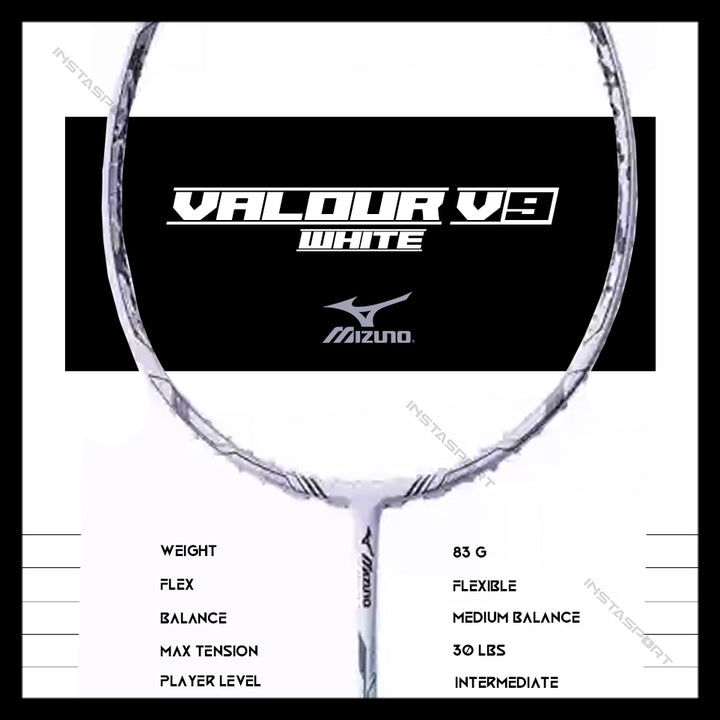Mizuno Valour V9 White Badminton Racket