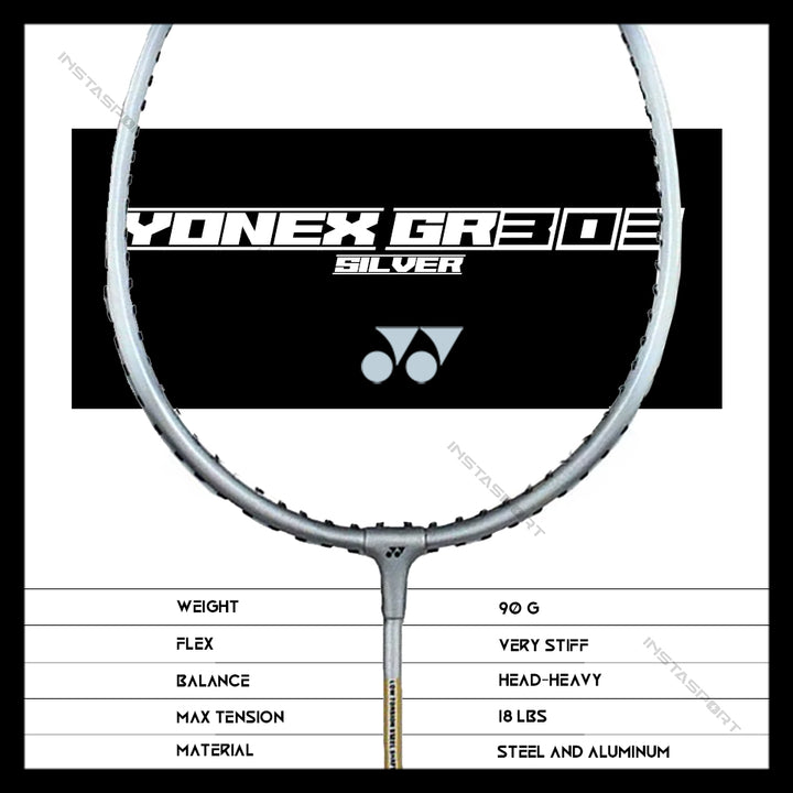 YONEX GR303 Badminton Racket (Set of 2) Silver - InstaSport