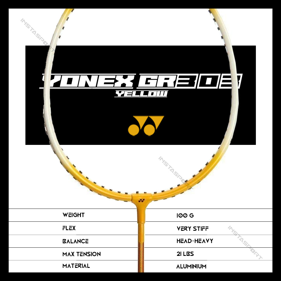 YONEX GR303 Badminton Racket (Set of 2) Yellow - InstaSport