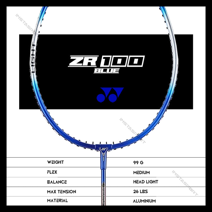 YONEX ZR 100 Strung Badminton Racket (Set of 2) Blue - InstaSport