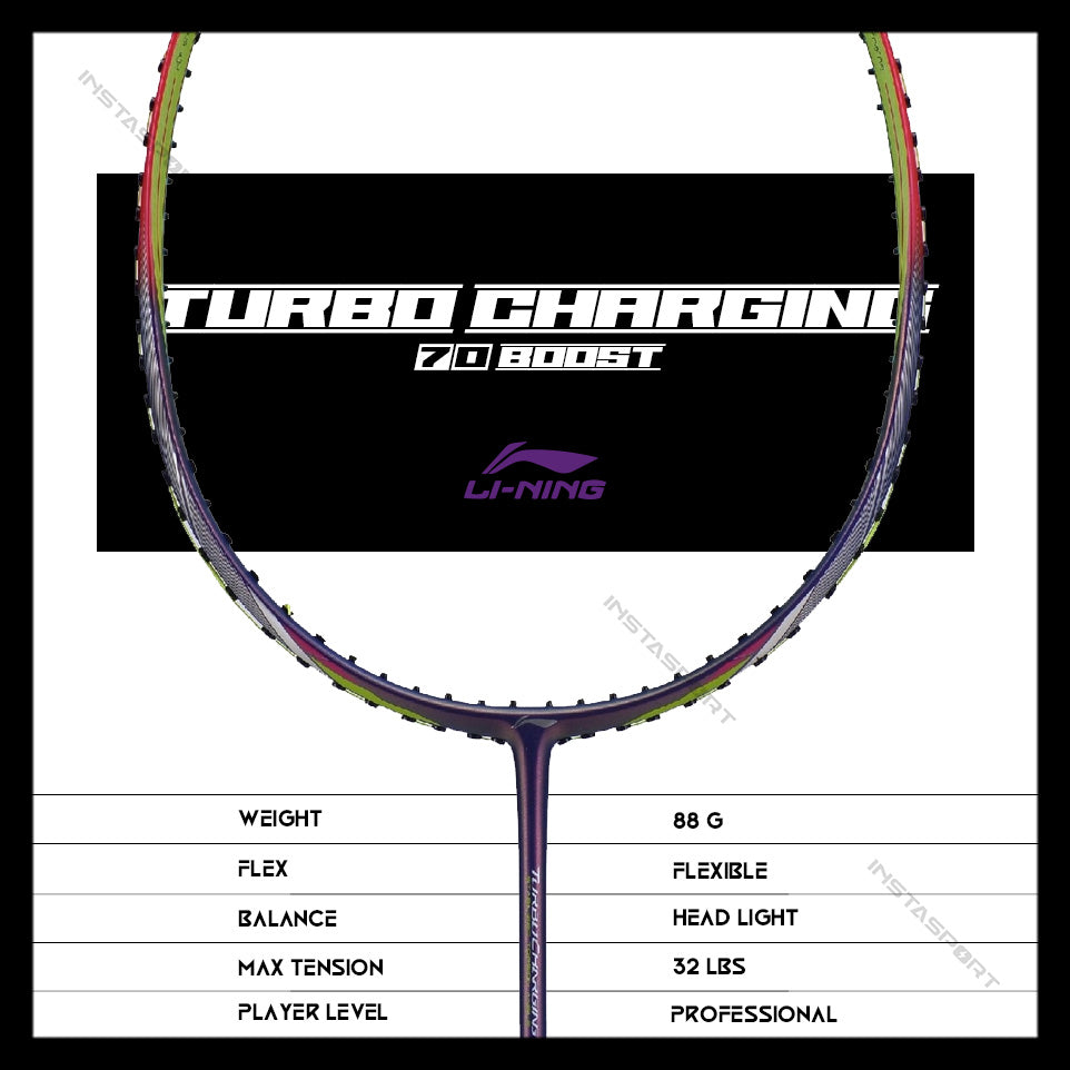 Li-Ning Turbo Charging 70 Boost Badminton Racket (Purple) - InstaSport