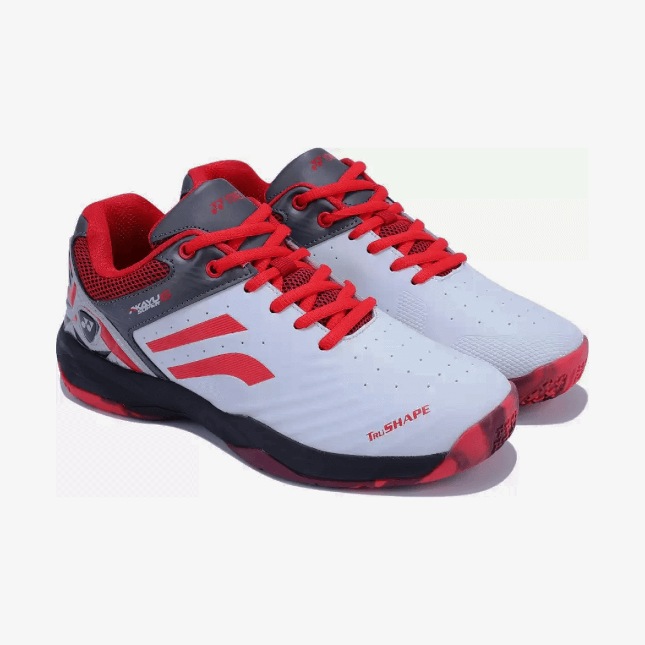 YONEX Akayu Super 6 Badminton Shoes for Men (White Black Red) - InstaSport