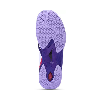 Yonex Dual Badminton Shoes for Men (White/Purple Velvet/Bright Orchid) - InstaSport