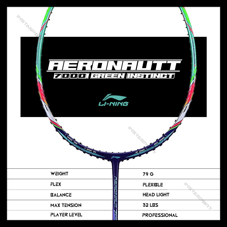 Li-Ning Aeronaut 7000I Green (Instinct) Badminton Racket - InstaSport