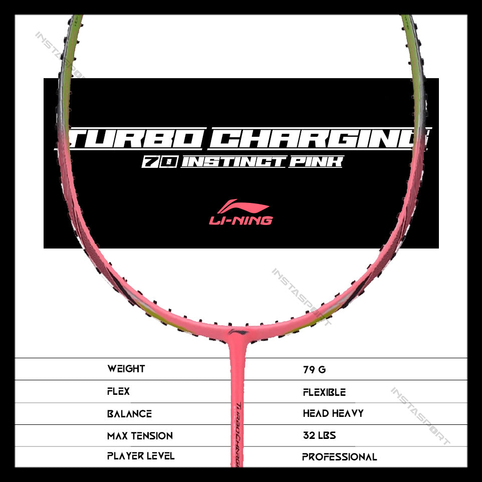 Li-Ning Turbo Charging 70 Instinct Badminton Racket (Pink) - InstaSport