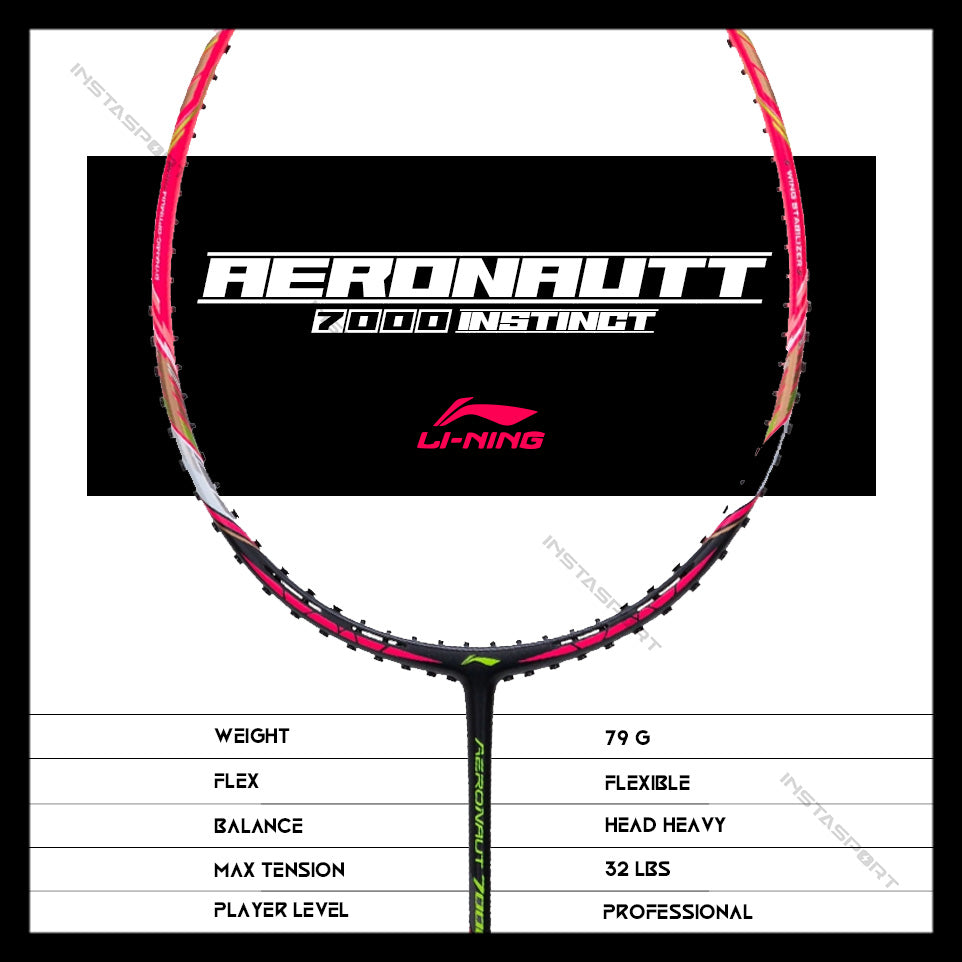 Li-Ning Aeronaut 7000 Instinct Badminton Racket (Pink) - InstaSport