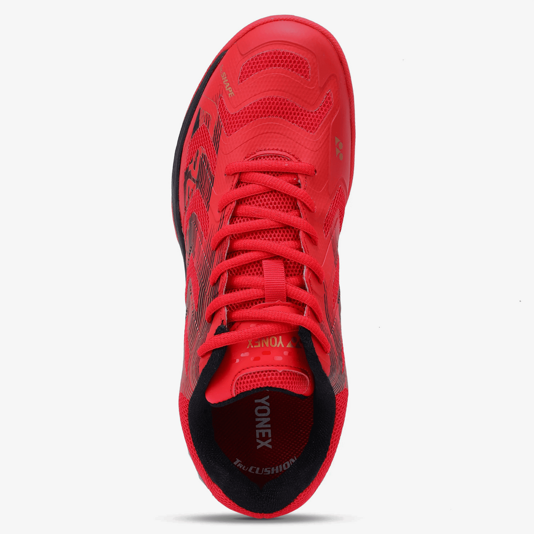 YONEX Precision 2 Badminton Shoes (Red/ Black/ Gold) - InstaSport