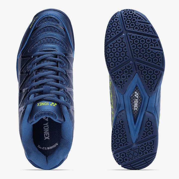 YONEX Dominant Badminton Shoes (Blue/ Silver/ Volt) - InstaSport