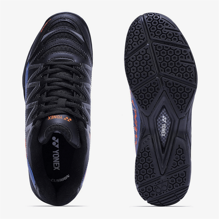 YONEX Dominant Badminton Shoes (Black/ Blue/ Orange) - InstaSport