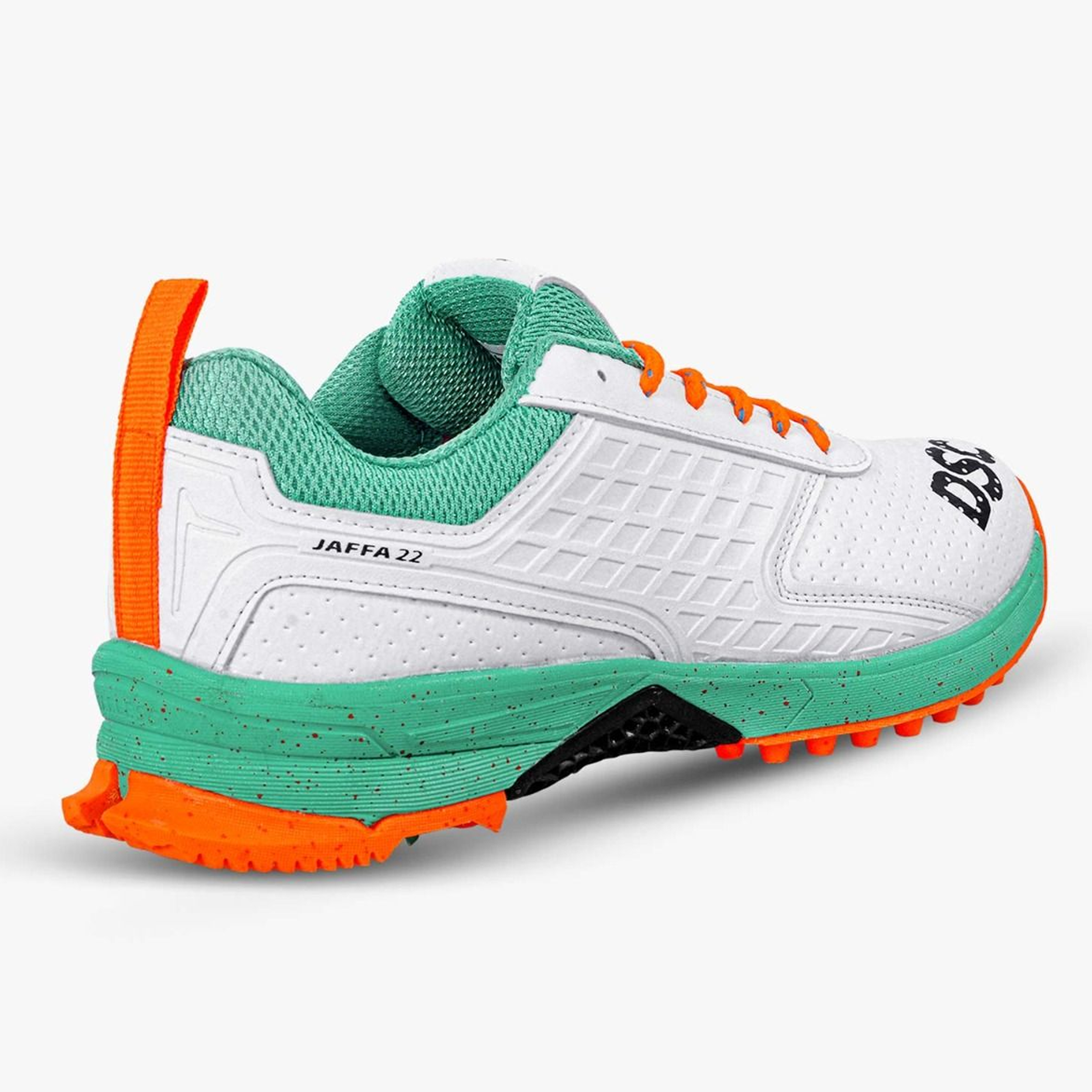 DSC Jaffa 22 Cricket Spike Shoes (Sea Green / Fluro Orange) - InstaSport