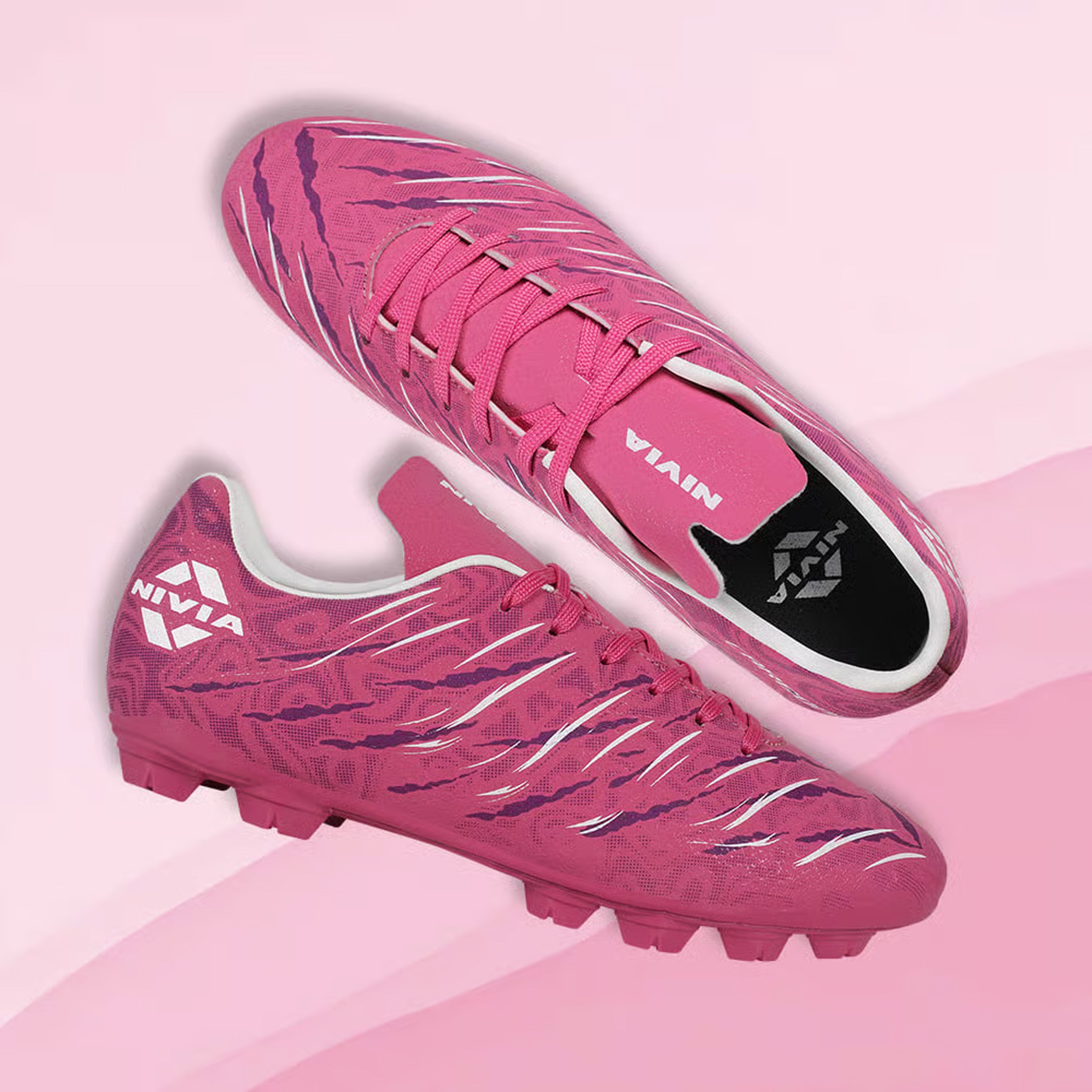 Nivia Carbonite 6.0 Football Stud - Pink - InstaSport