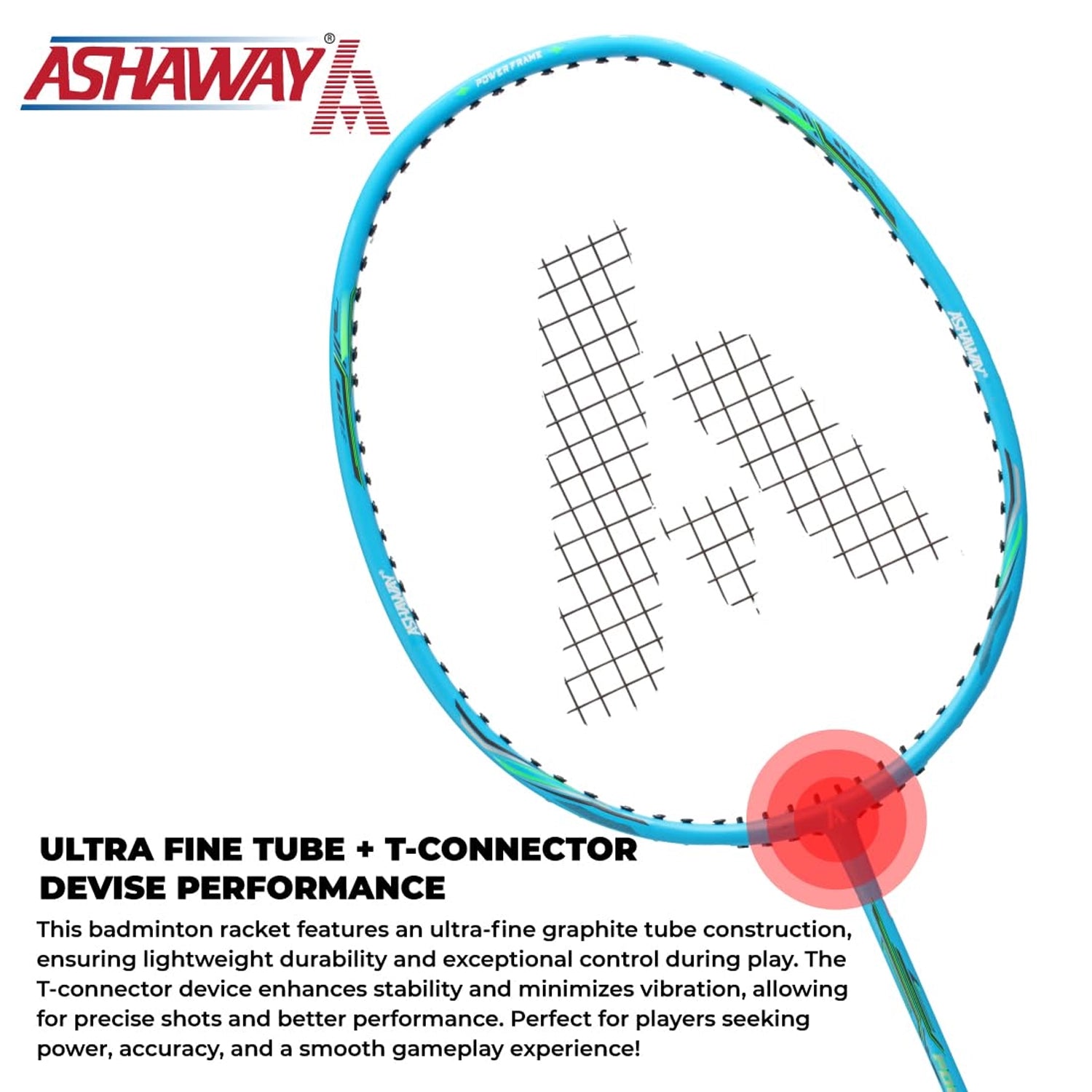 Ashaway_POWER_FLASH_BLUE_BadmintonRacket_Head_Instasport