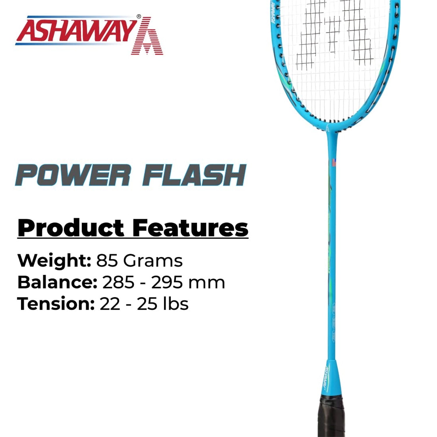 Ashaway_POWER_FLASH_BLUE_BadmintonRacket_Throat_Instasport