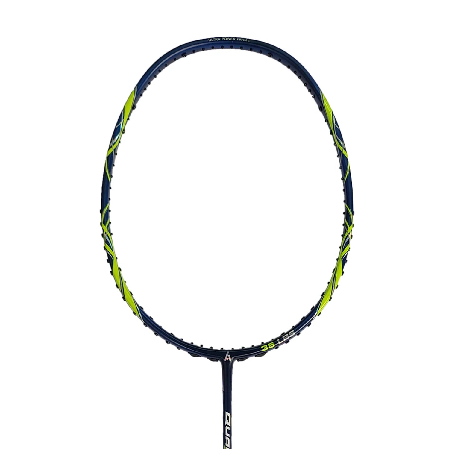 Ashaway_QUANTUM9_35lbs_NEW_BadmintonRacket_Headfront_Instasport