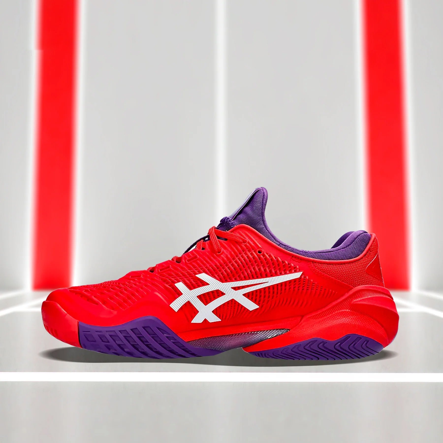 Asics red 2024 tennis shoes