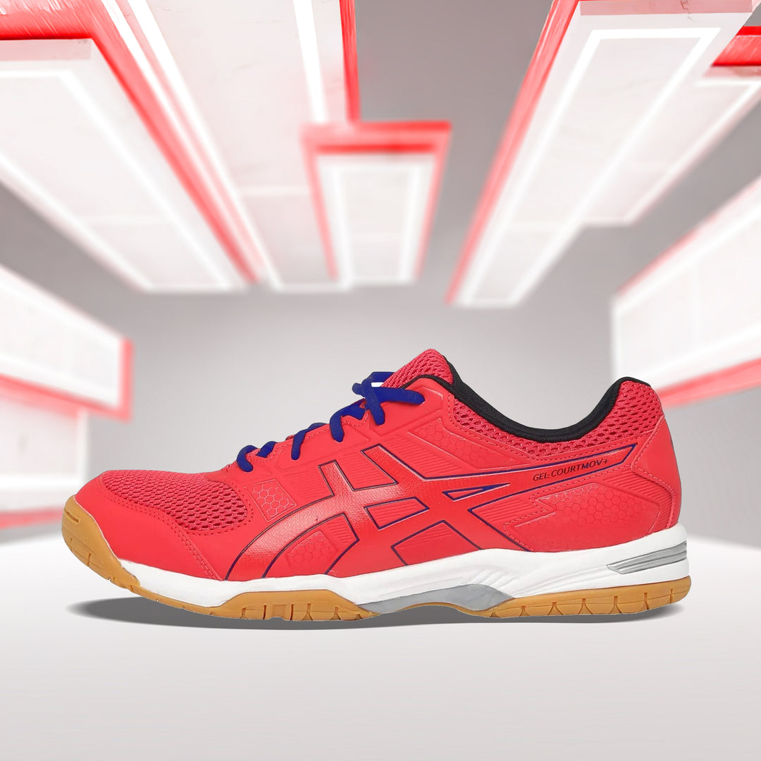 Asics GEL-COURTMOV+ Badminton Shoes (Electric Red/Drive Blue)