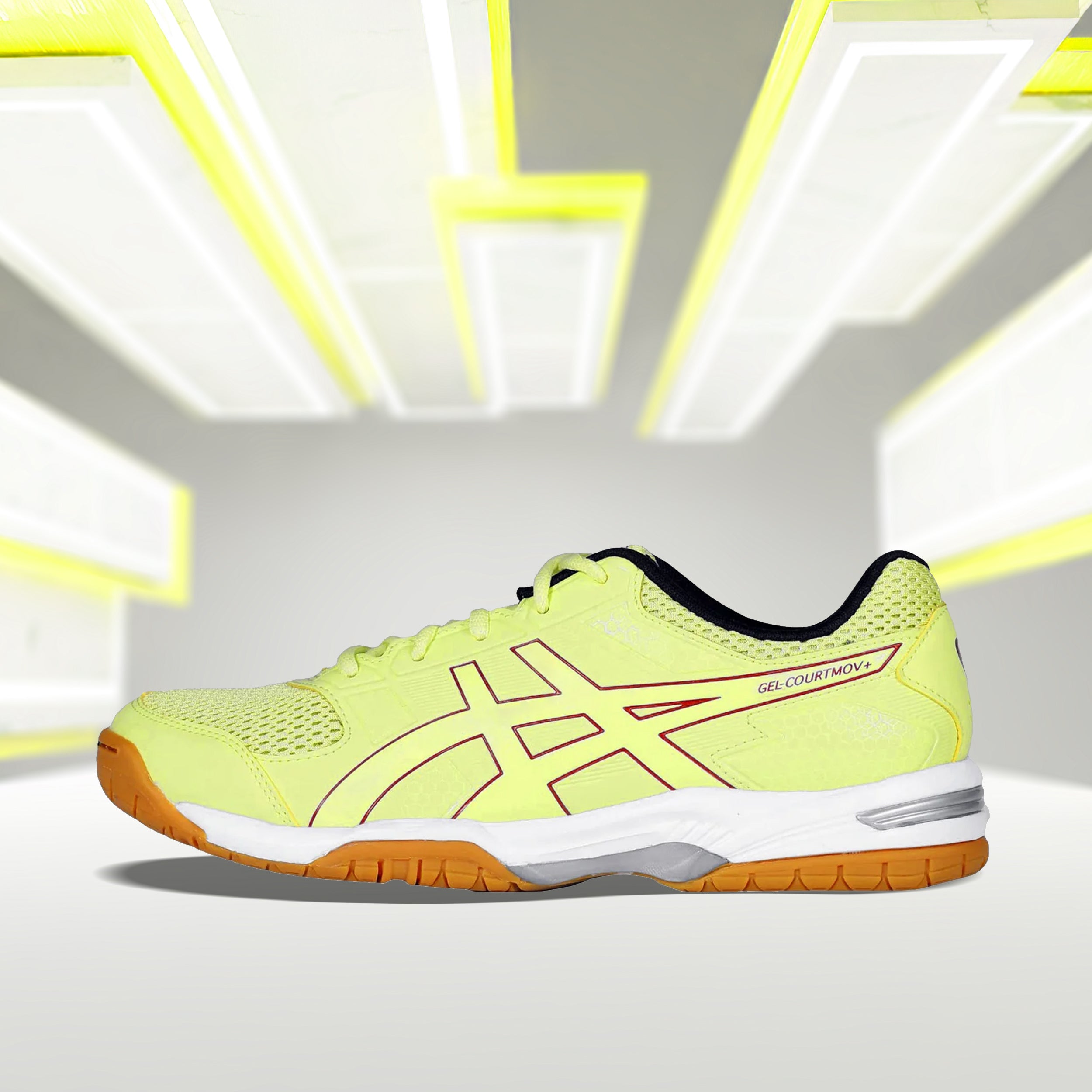 Asics GEL-COURTMOV+ Badminton Shoes (Glow Yellow/Rust)