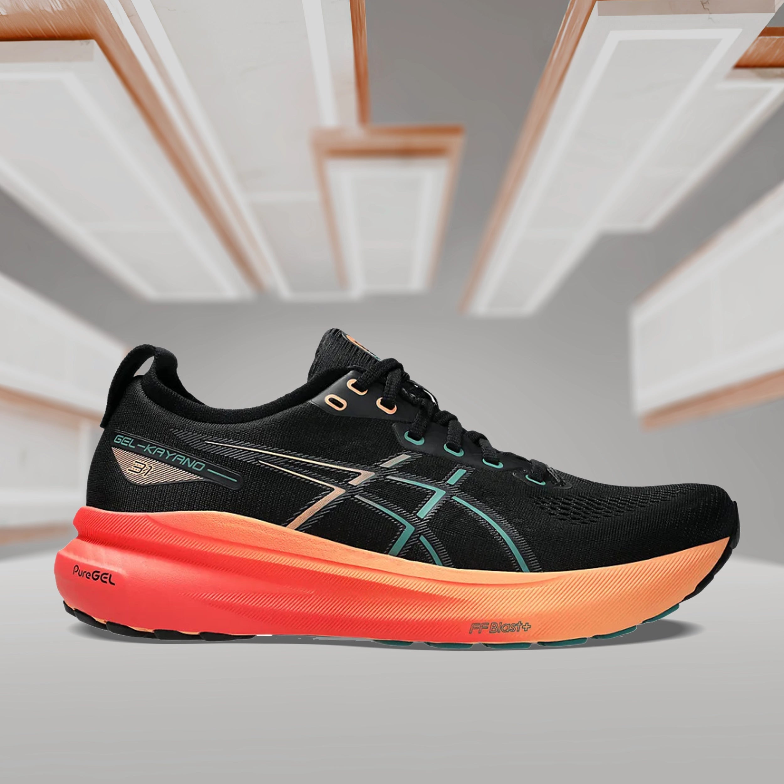 Asics Gel-Kayano 31 Men's Running Shoes -Black/Rainy Lake