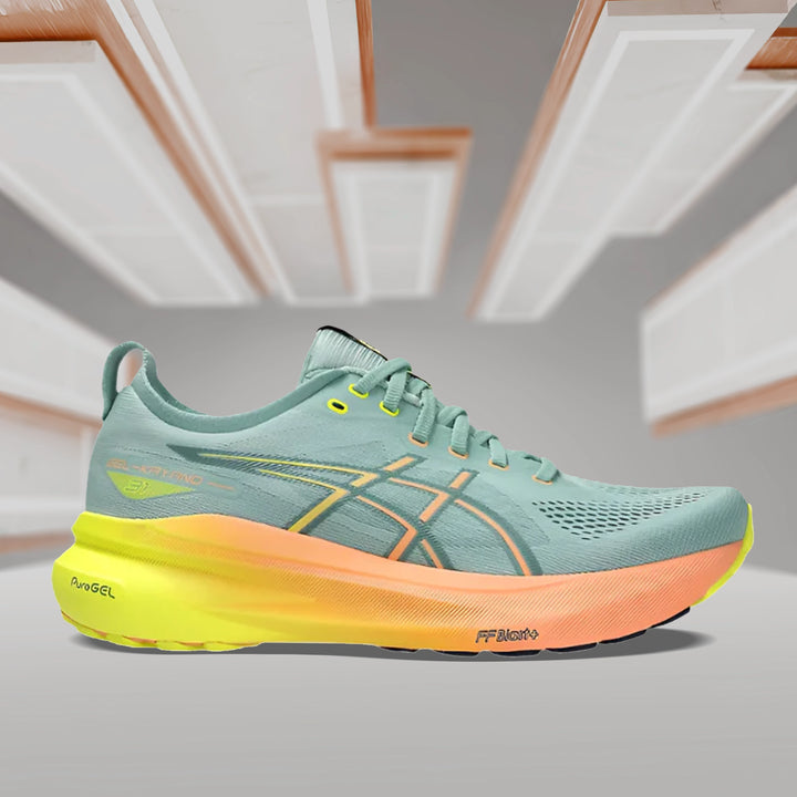 Asics Gel-Kayano 31 Paris Men's Running Shoes - Light Celadon/Safety Yellow