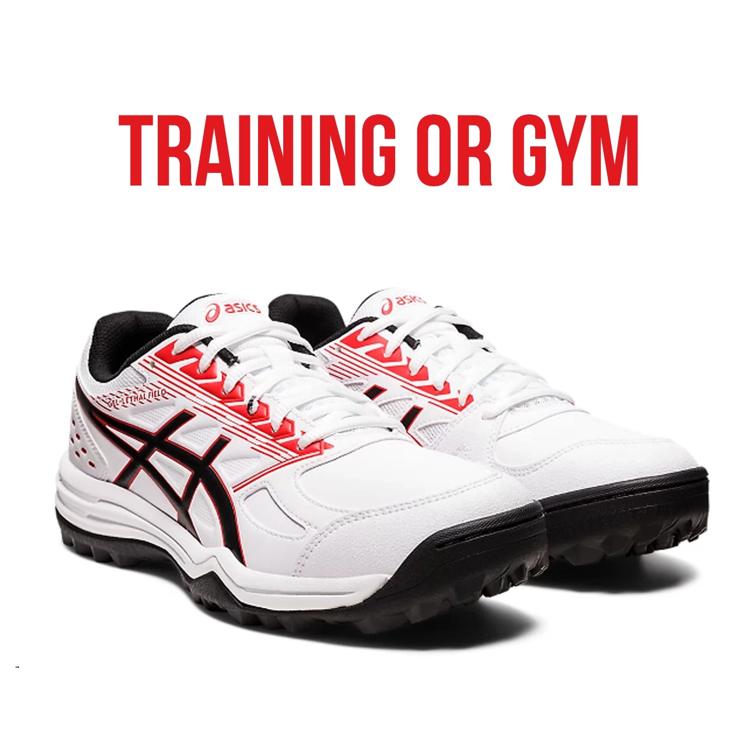 Asics Gel Lethal Field Men's Cricket Shoes - (White/ Classic Red) - 1111A200.102