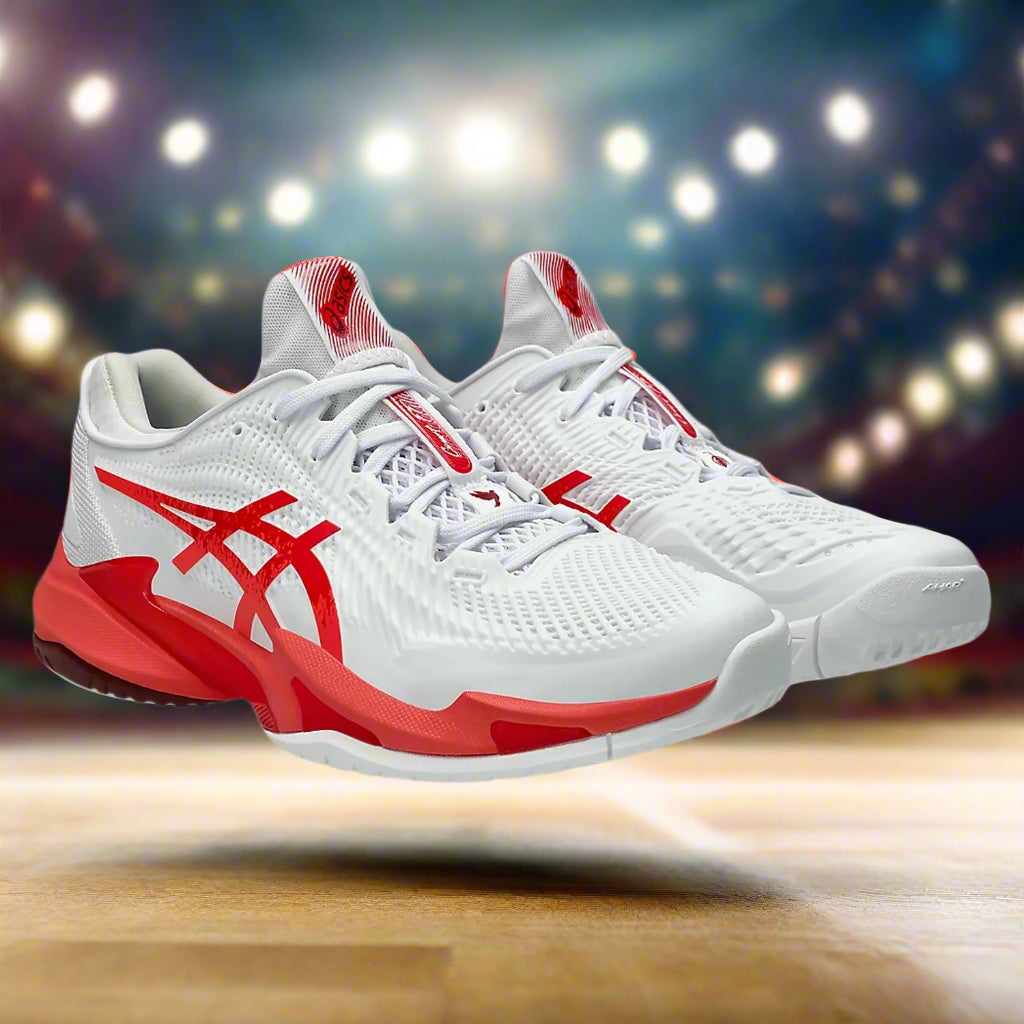 Asics_Court_FF3_Novak_TennisShoes_White_ElectricRed_Front_Instasport