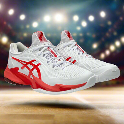 Asics_Court_FF3_Novak_TennisShoes_White_ElectricRed_Front_Instasport